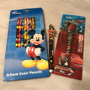 8 Pack Color Pencils $ Pixar Cars Ballpoint Pen